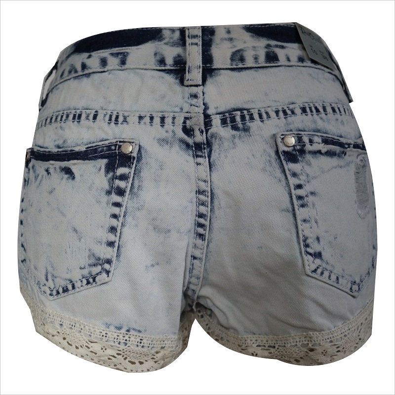 модни дамски дантелени дънки Jean short WS1014