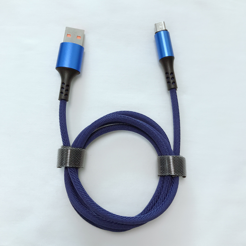 Бързо зареждане, кръгло сплетен Micro към USB 2.0 кабел за данни за микро USB, тип C, зареждане и синхронизиране на светкавици на iPhone