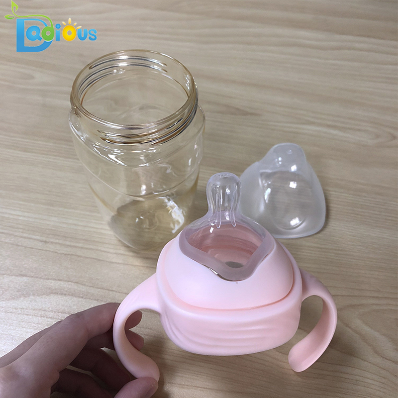 Новородено BPA свободен PPSU бутилка за хранене 240ML бебешка бутилка потребителски лого бутилка за бебето с дръжка
