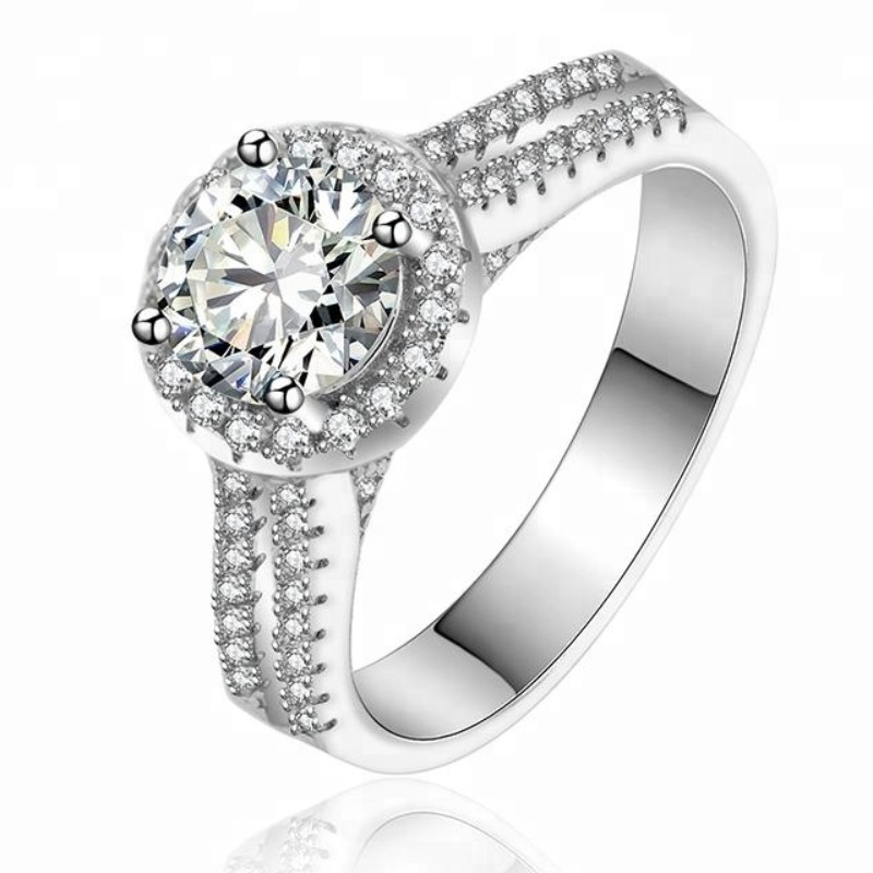 Годежни пръстени Бяло злато кубични циркониеви пръстени moissanite пръстени обещават пръстени за жени