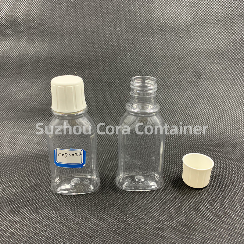 90ml Neck Size 24mm Петър Пластмасова козметична бутилка с капачка за скрепване