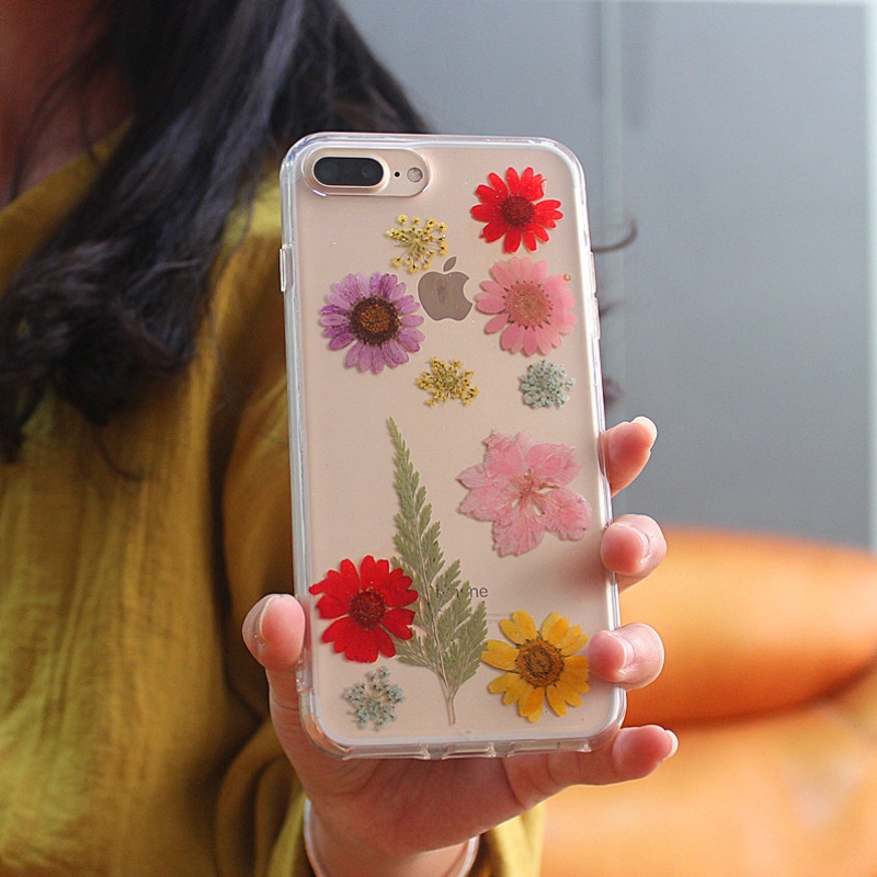 Калъф за мобилен телефон TPU + PC Epoxy с вътрешно цвете за iPhone 6 Plus / 7 Plus / 8 Plus