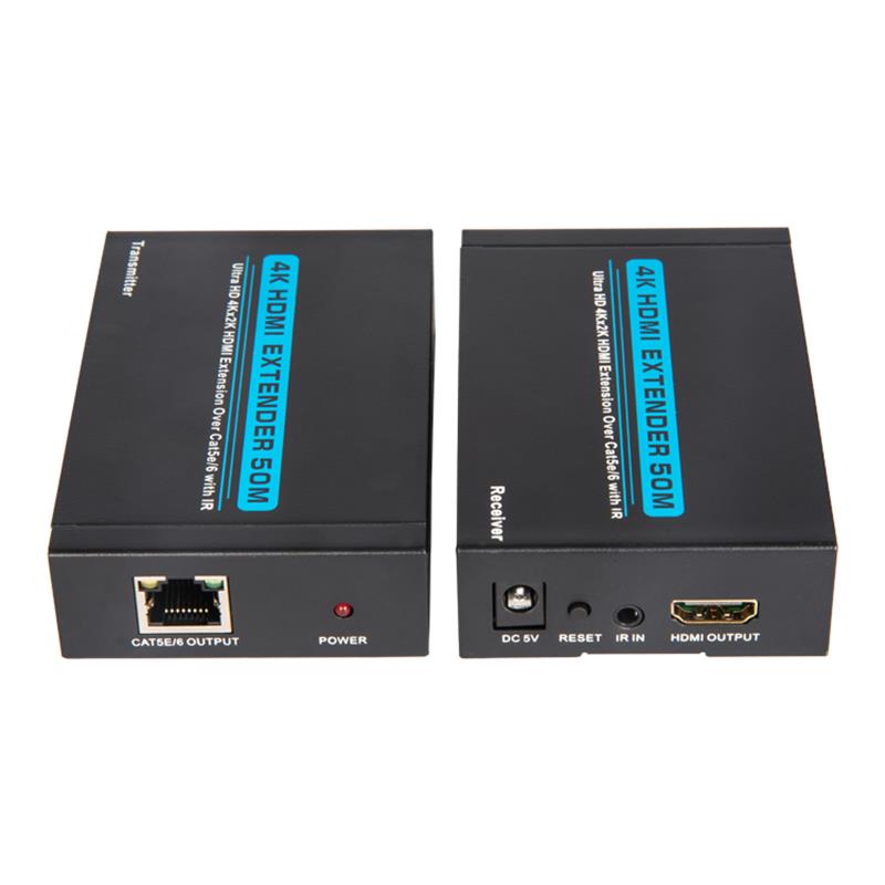 V1.4 4K HDMI удължител 50m над единичен cat5e / 6 кабел Поддръжка Ultra HD 4Kx2K / 30Hz