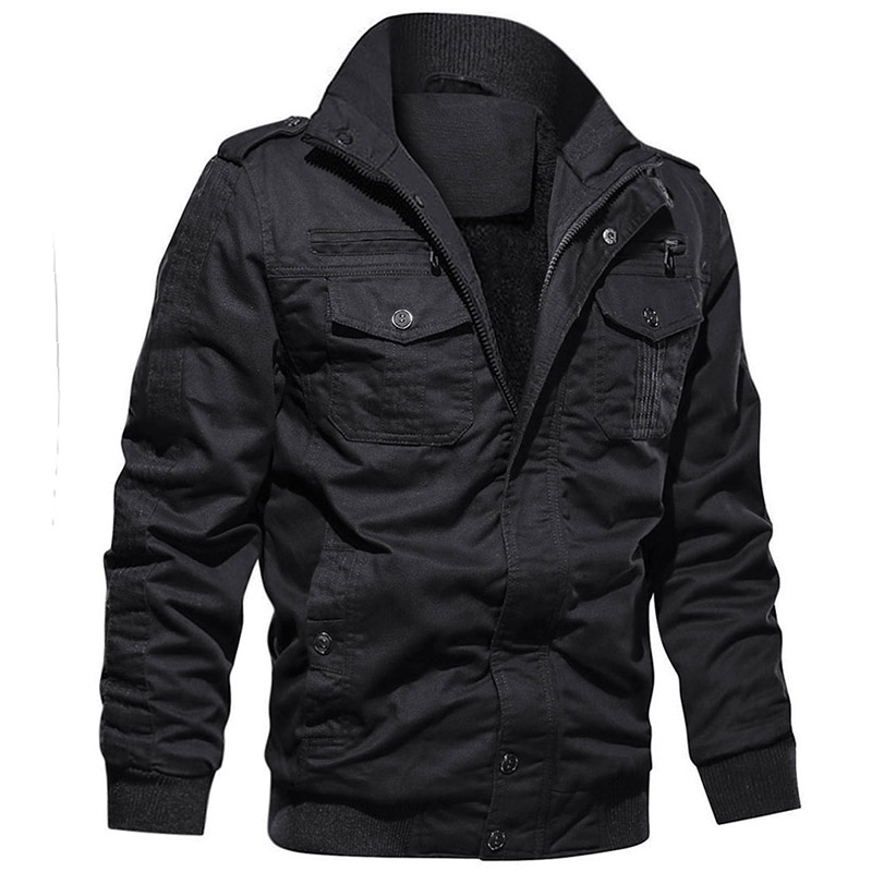 Дебели пилоти мъже Модно облекло Plus Size Bomber Fleece Winter Coat топъл