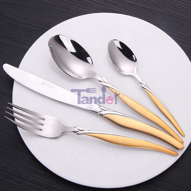 72/84/86 Gottinghen Steel Flaterware Gold 86 Pcs Cutery Set с дървен калъф