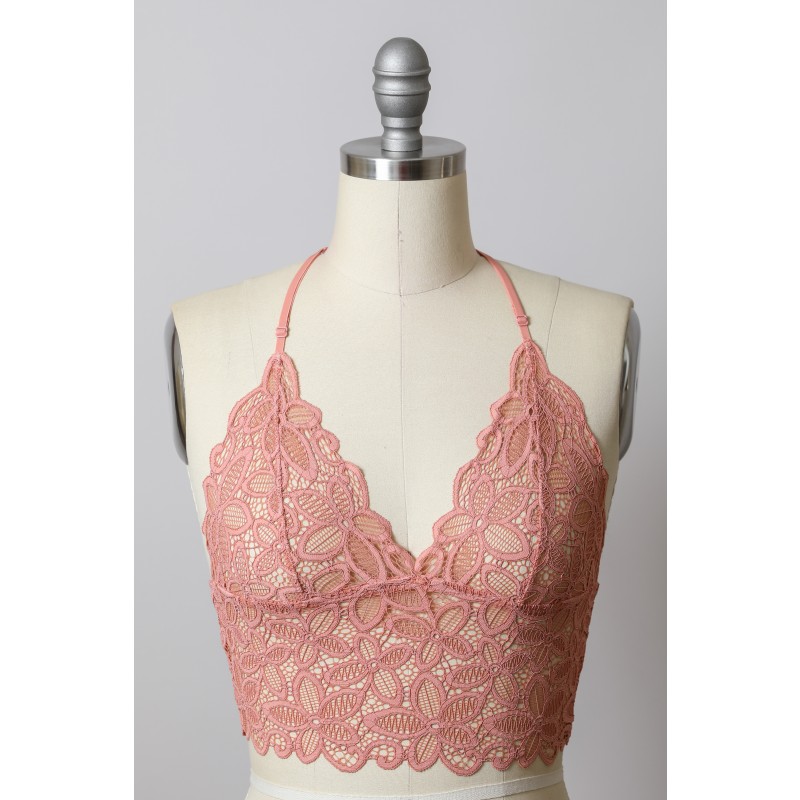 YL-5426 Raceback Flower Lace Bralette