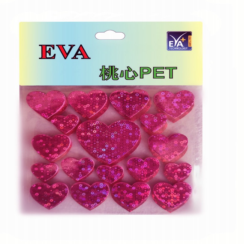 Фуражни стикери PET пяна Глитърс PET Foam Hearts PET