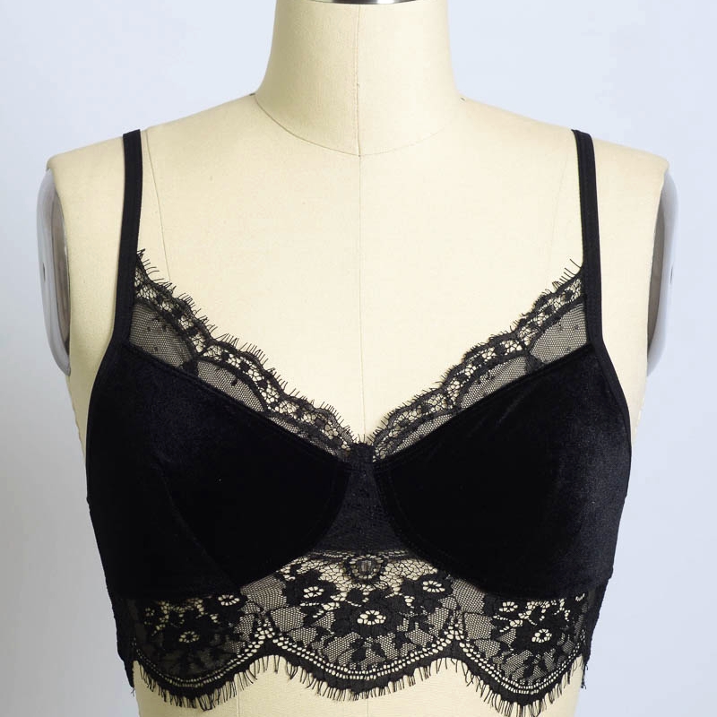 YL-5310 Leto Представлява дизайн на кадифе и дантела Half Cami -Stock