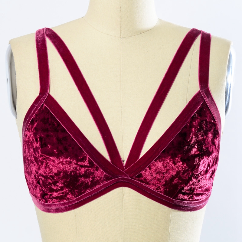 YL-5316 Leto Представя смачкана кадифена лента Bralette - дизайн на сток