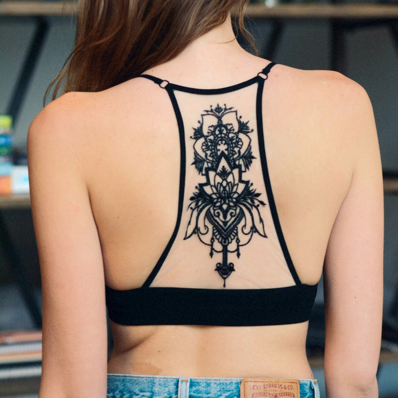 YL-5330 Leto Intimates Tattoo Mesh Raceback Bralette Wholesale--Stock Design