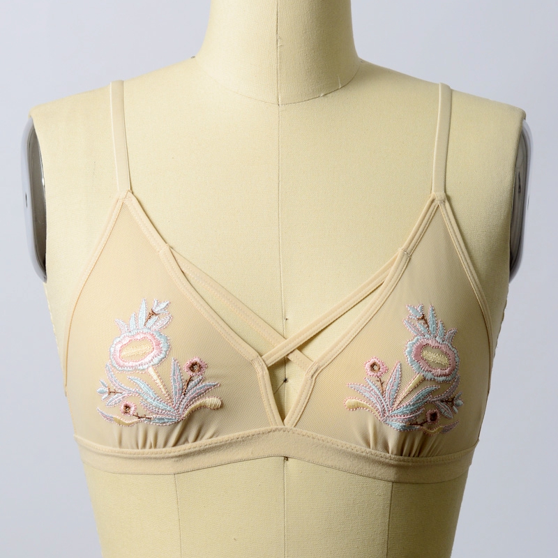 YL-5352 Лето Intimates Floral Industridery Strappy Bralette- Stock Design
