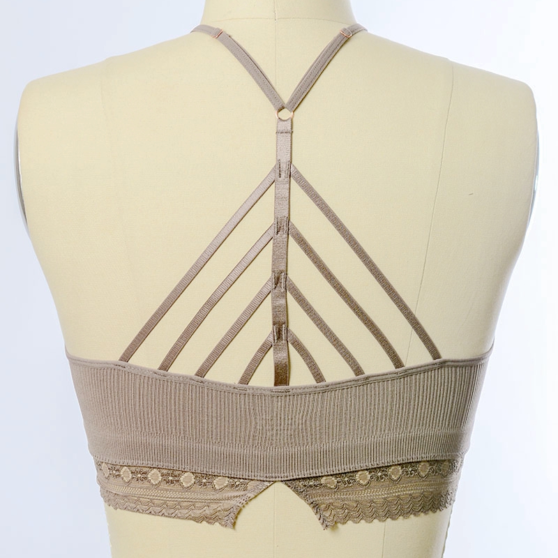 YL-5438 Leto Intimates High Neck Crochet Lace Trim Bralette Wholesale--Stock Design