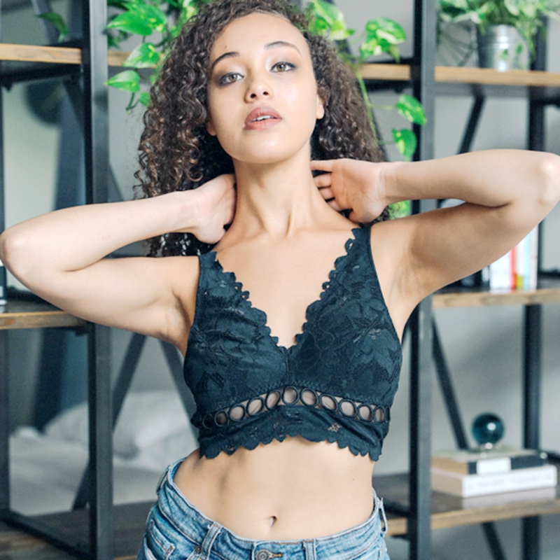 YL-5503 Leto Intimates Floral Longline Bralette Wholesale--Stock Design
