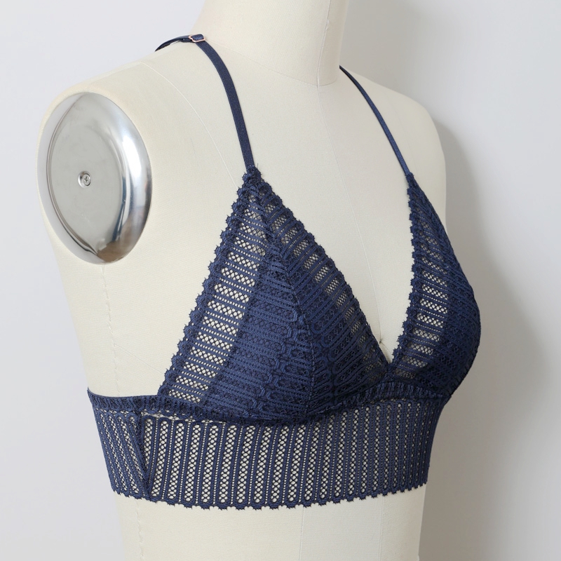 YL-5549 Leto Intimates Ribbed Lace Boho Raceback Bralette--Stock Design