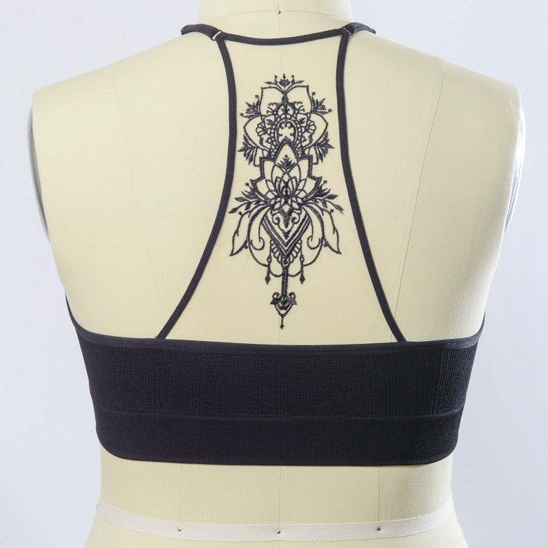 YL-5330 Plus Size Tattoo Meш Raceback Bralette