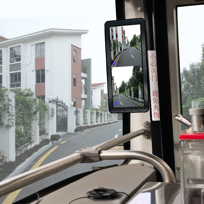 HD Водоустойчива камера за задно виждане за нощно виждане AHD Dual Video Dash Cam Mirror DVR Monitor System for Bus